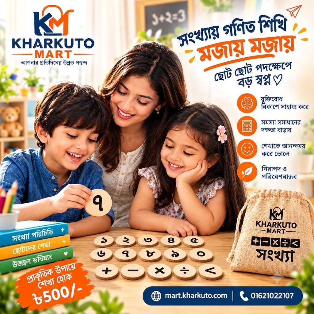 সংখ্যা ও গণিত শেখার প্রিমিয়াম কাঠের কয়েন সেট