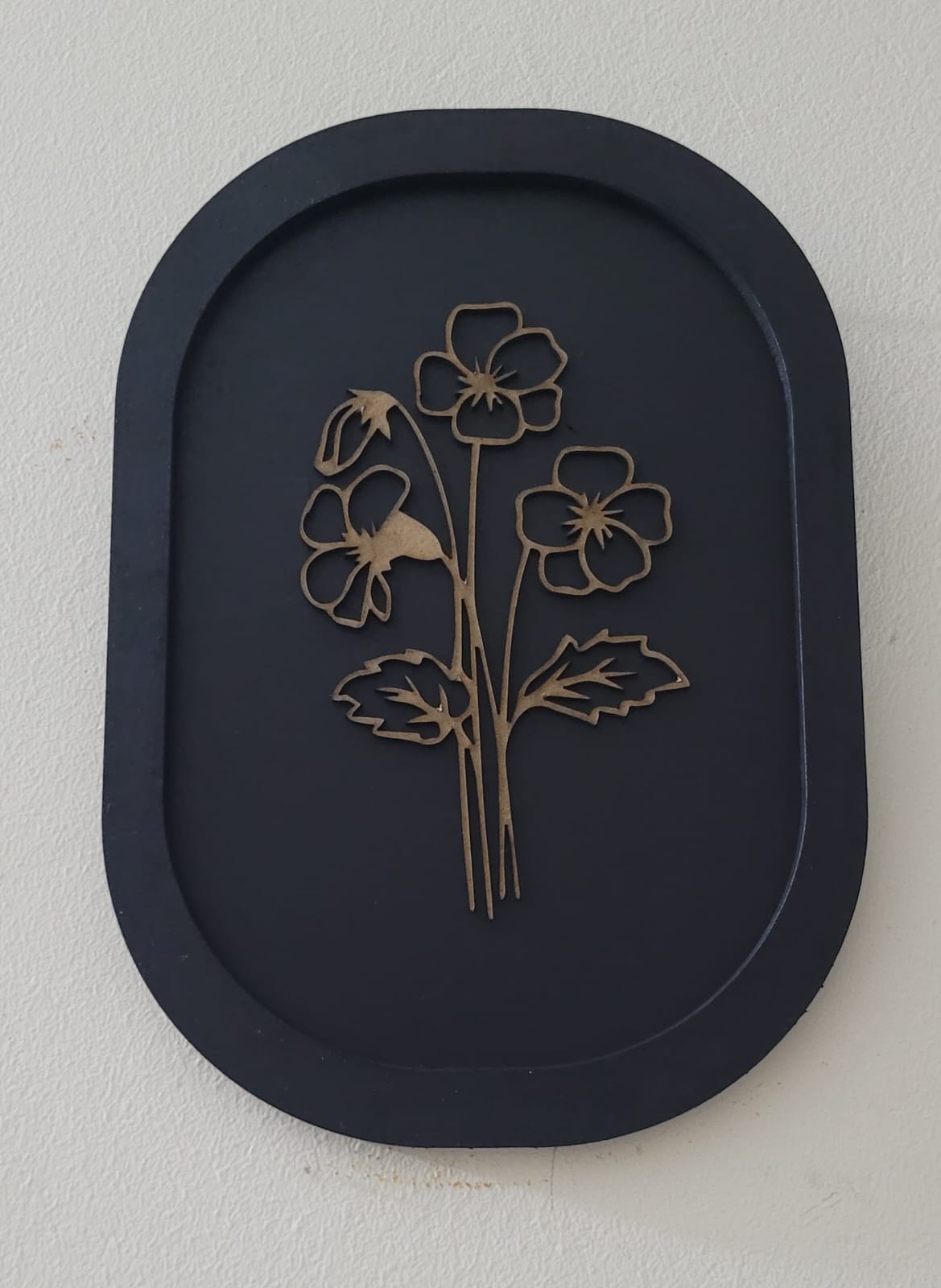 Minimalist matte black wooden wall frame