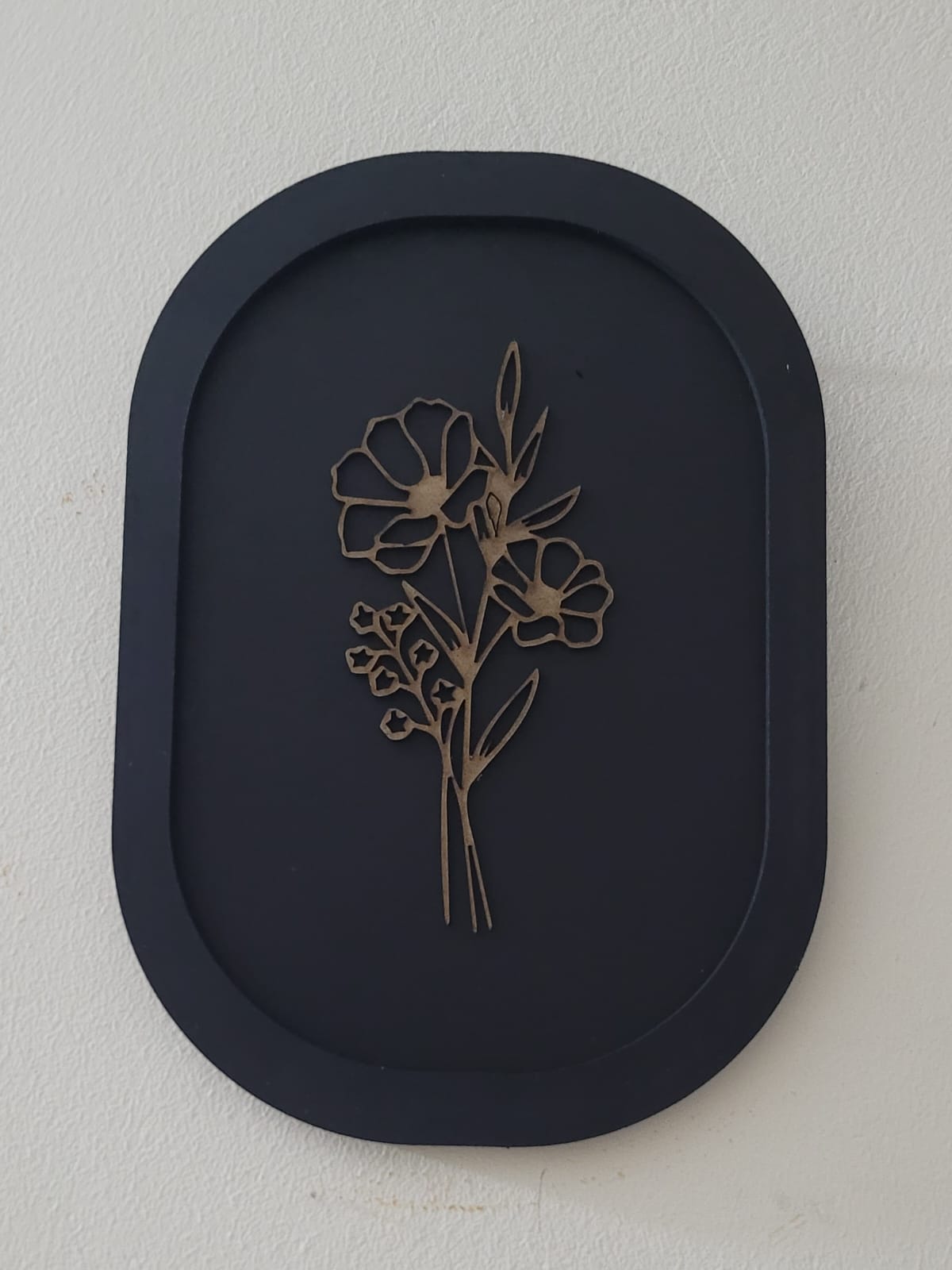 Minimalist matte black wooden wall frame