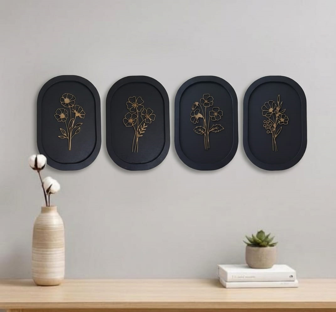 Minimalist matte black wooden wall frame