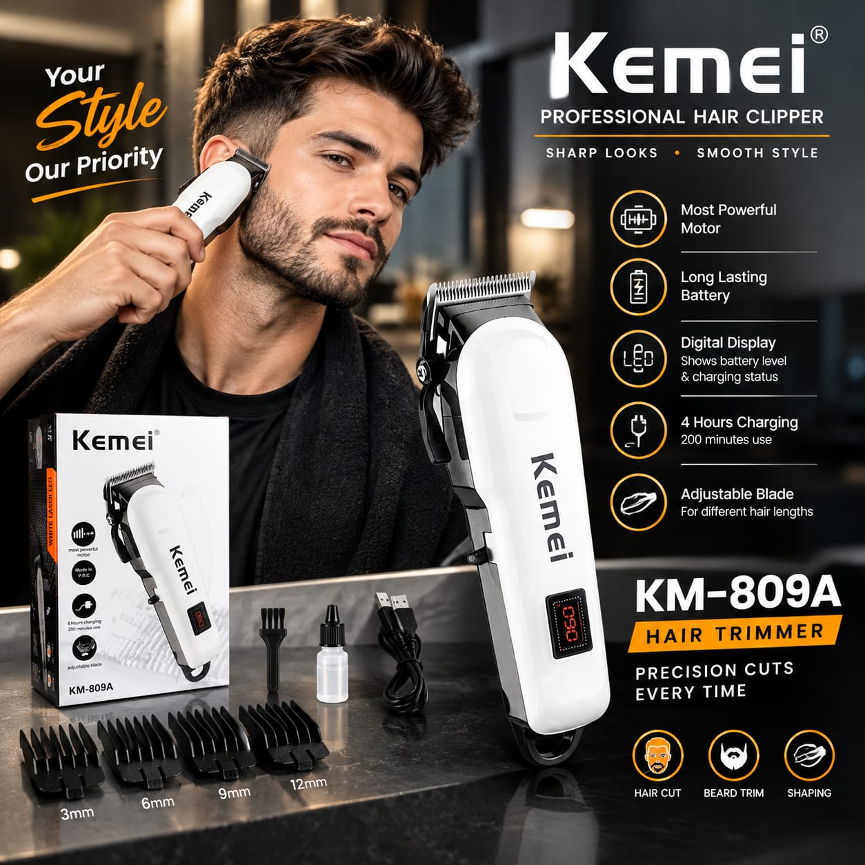 Kemei KM-809A Hair Trimmer